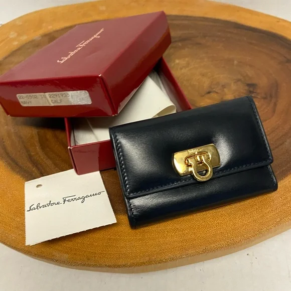 Salvatore Ferragamo Vintage Key Holder Key Fob In Box