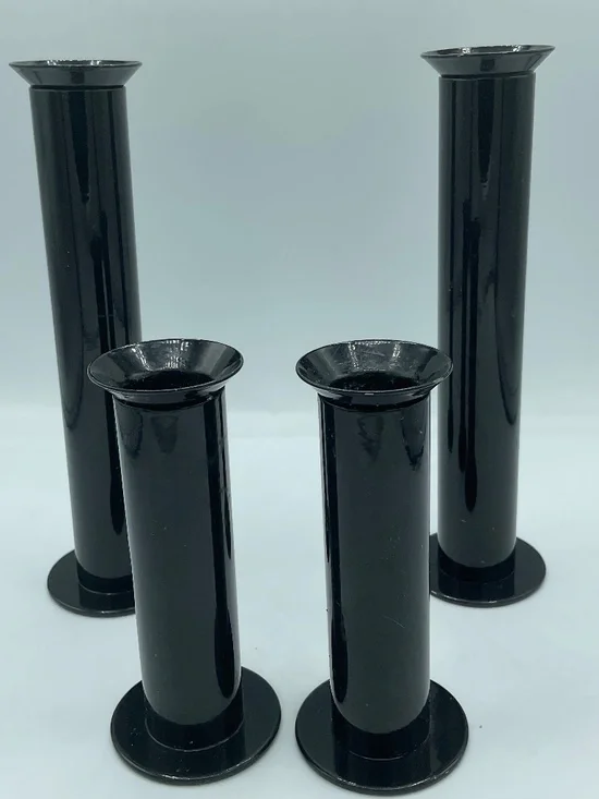Black Metal candlesticks postmodern IKEA 1980s Memphis Style Set of 4