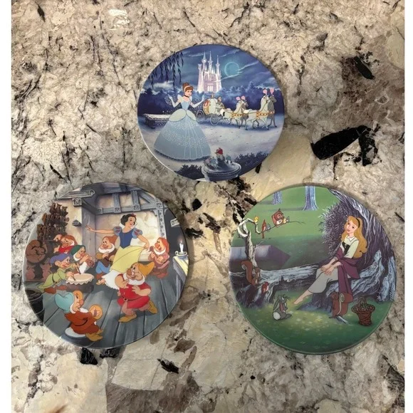 Disney Princess‎ 1st Issue Plate Set - Cinderella, Sleeping Beauty, Snow White