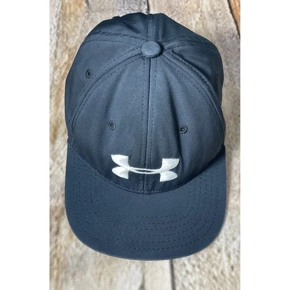 Under Armour Hat Cap Snap Back‎ Youth One Size Black Athletic Big Logo Sport