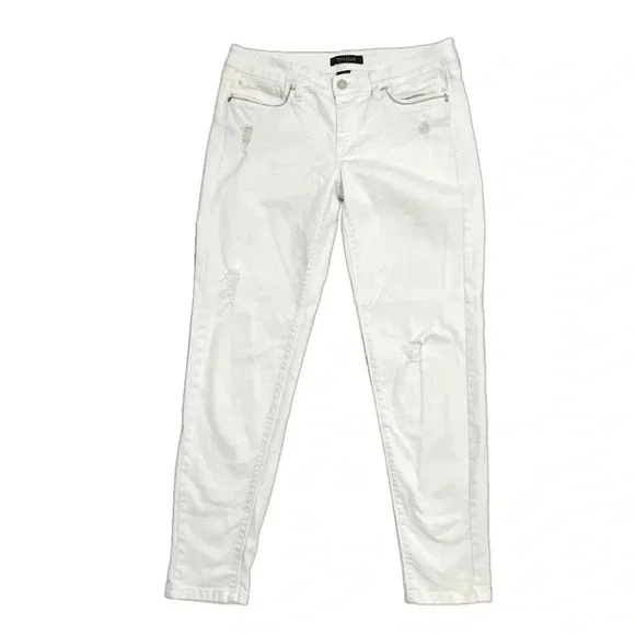 WHBM White Girlfriend Distressed Jean. Size 4.