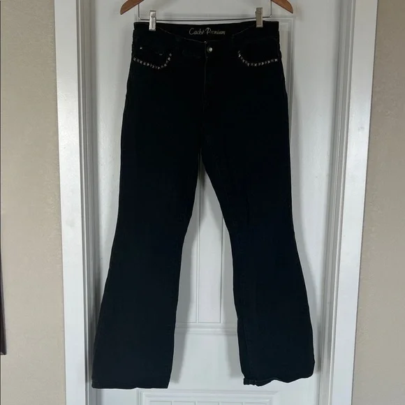 CACHE Premium Black Studded Flare Jeans – Y2K / 90s Glam