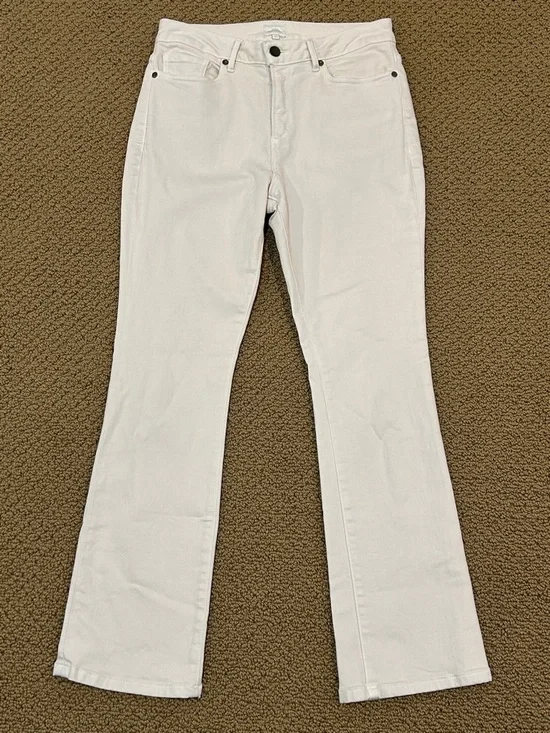 Ann Mashburn Flare Cropped 5-Pocket Jeans in Natural Stretch Denim size 27