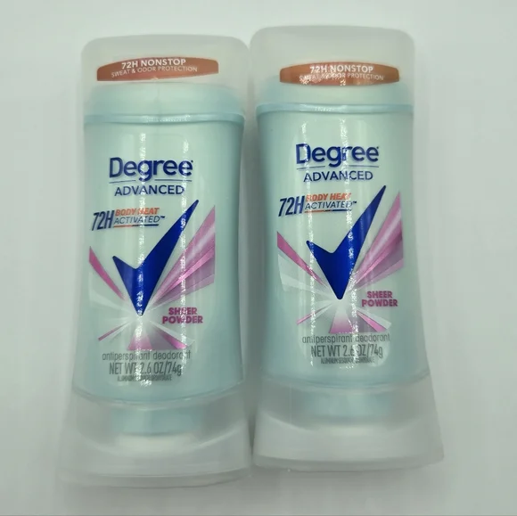 2 x Degree Advanced Antiperspirant Deodorant - 2.6 oz Each - Sheer Powder