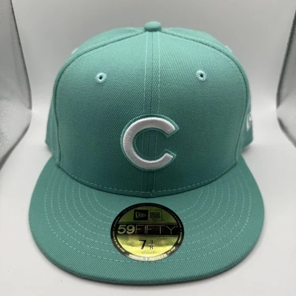 New Era 59Fifty Chicago Cubs Spring Collection Mint Green Hat‎ Size 7 3/8 New
