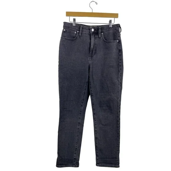 Madewell Women's 27 Curvy Perfect Vintage Zip Fly Straight Leg Black Jean