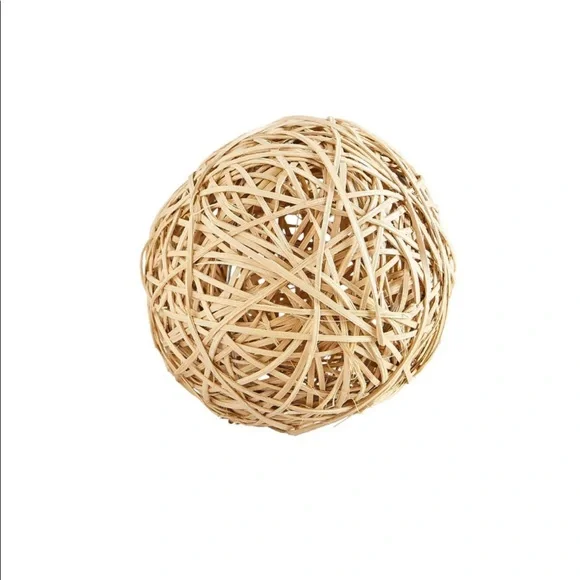 Set of 2 Light Rattan Decorative Sphere Ball