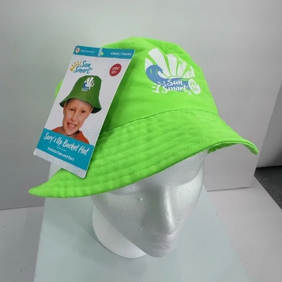 Sun Smart Kids Green Bucket Hat UPF 50+