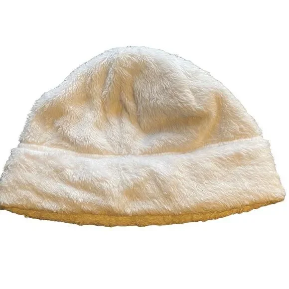 The North Face Denali white fuzzy Thermal Beanie girls