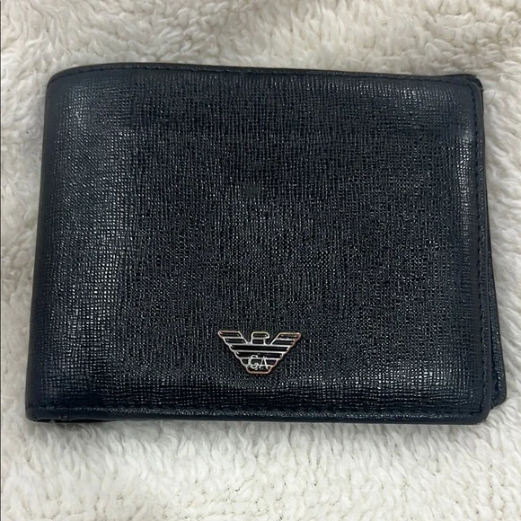 Emporio Armani Black Mens Wallet with Iconic Eagle Logo