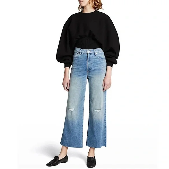 Slvrlake Grace Crop Wide Leg Jean Distressed Montana 28‎