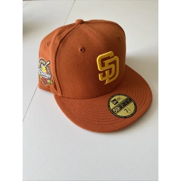 New Era San‎ Diego Padres 59Fifty Orange/yellow 7 1/2 Fitted MLB Cap