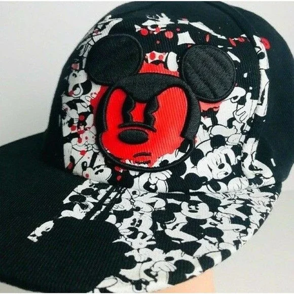 Disney Parks Mickey Mouse Red White Blk Youth Hat