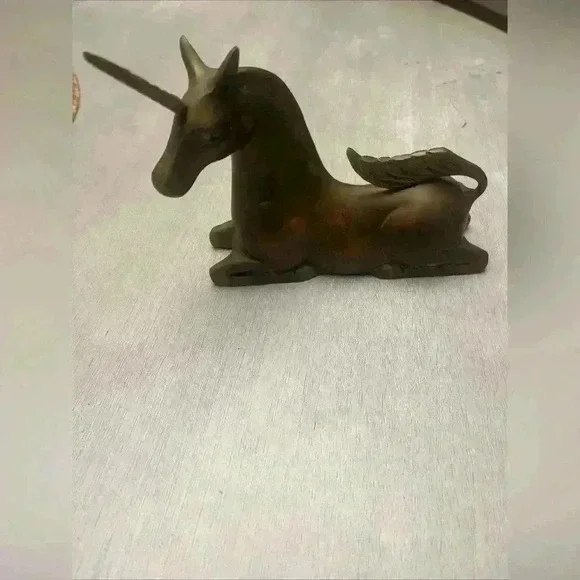 Vintage Solid Brass Unicorn Figurine