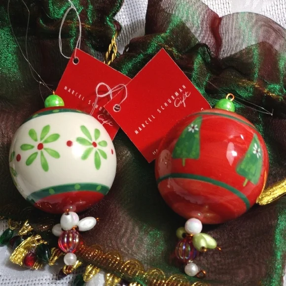 Festive Red and Green Ornaments NWT