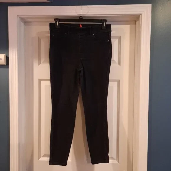 Spanx Jeans Womens‎ Large Black Pull On Skinny High Rise SPANXshape Everywear