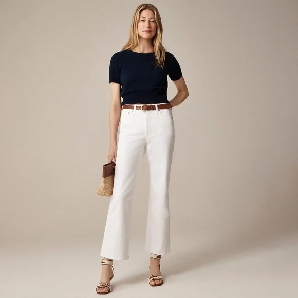 New JCREW Size 30 P 30P Petite High-Rise Kickout Jean in White $148 CH910