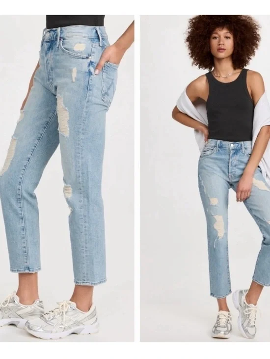 Mother Denim The Trickster Ankle Straight Leg Jean An Icy Confession Womens 27