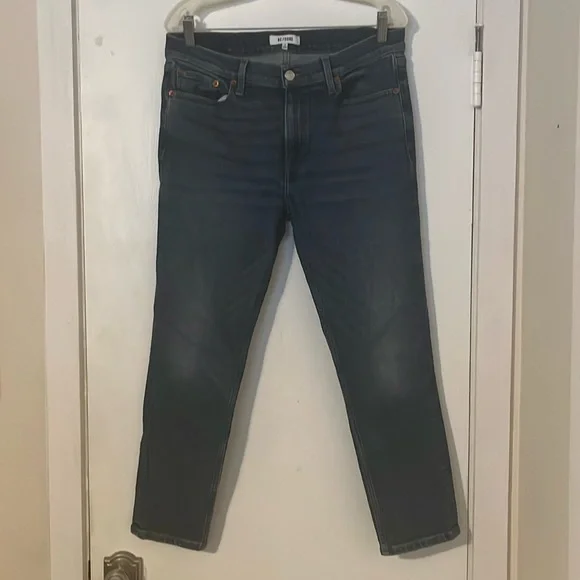 Re/Done Originals 90s Mid-Rise Ankle Crop Jeans in Dark 3 Size 30 Cotton Skinny