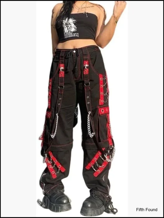 Medium Wide Leg Denim Pants Baggy Fit Y2K Grunge Street Style