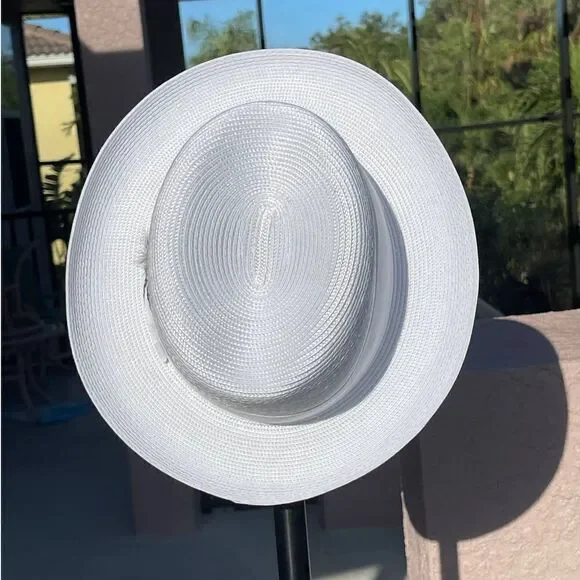 Bruno Capelo Godfather White Fedora Hat Youth Size S Feather Detail