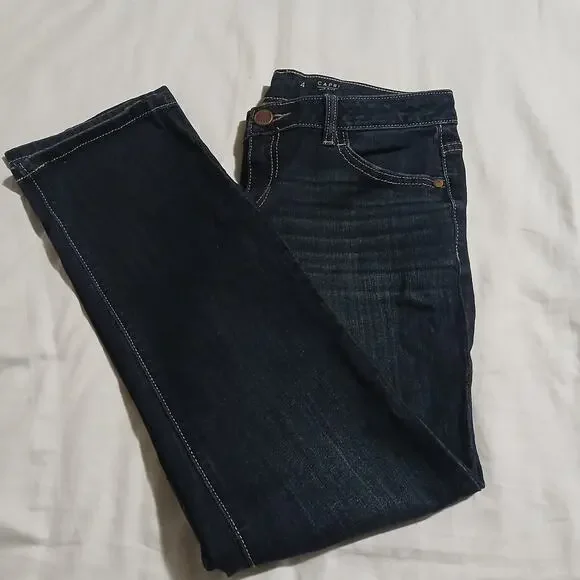 Simply Vera Vera Wang Denim 4 Capri Mid Rise Dark-Wash Straight Leg