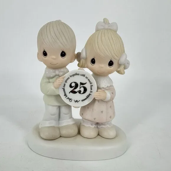 Precious Moments 1983 25th Anniversary Figurine E-2857 God Blessed Our Years