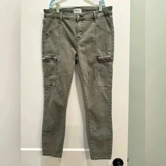 Pistola Revolve Womens Olive Zipper Pocket Hunter Cargo Jeans In Eden Size 29