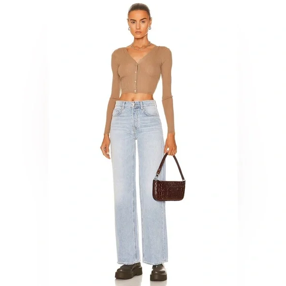 GRLFRND NWOT Lauren Super Loose Wide Leg in Sin City - Size 28