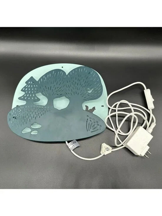 IKEA DUGGREGN LED Fox Lamp Kids Nursery Wall Mount Forest Woodland Turquoise