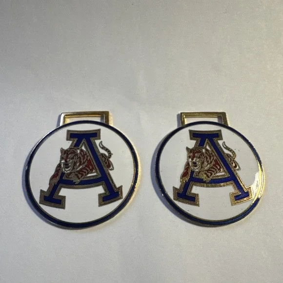 VTG AUBURN UNIVERSITY TIGERS Football Keyring Key Chain Watch Fob Lot of 2pcs