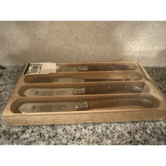 Sabatier French Set of 4 La Guiole Spreader Knives Rosewood Handle NWT