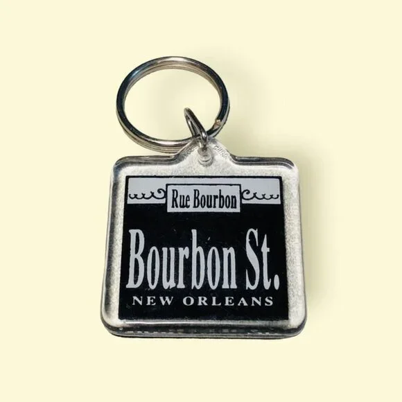 Bourbon St. New Orleans Keychain Keyring Vacation Travel
