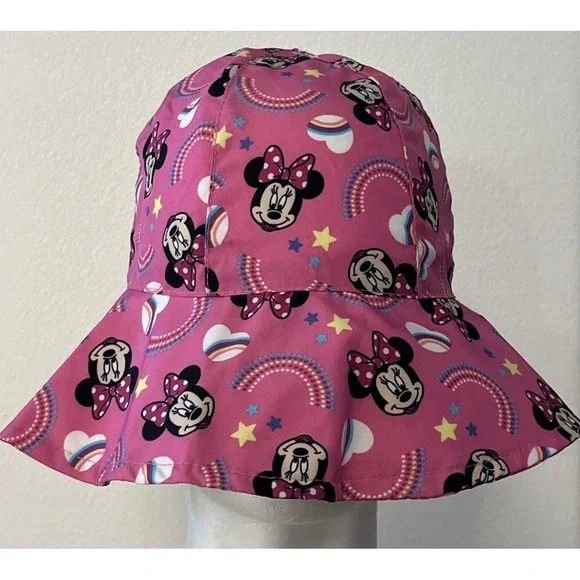 Disney Minnie Mouse Girls Pink Mesh UPF 50+ Sun Protection‎ Hat - NEW