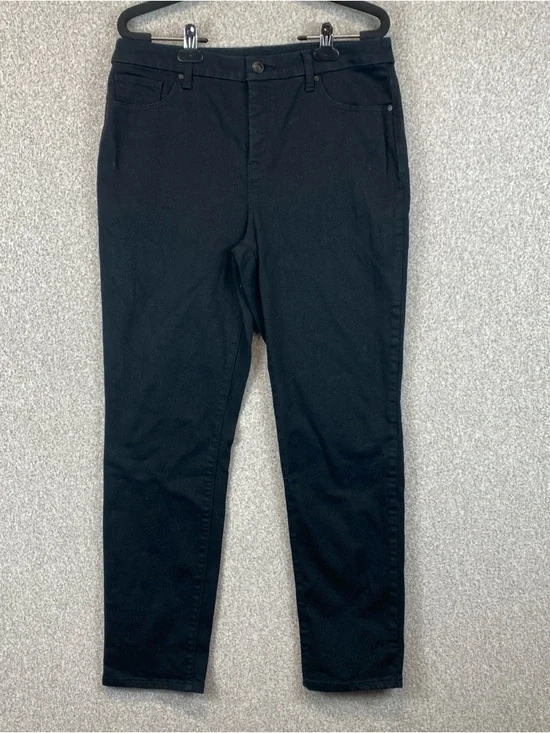 Chicos So Slimming Jeans Size 1 (M) Ankle Black Pants Girlfriend Fit inseam 26”