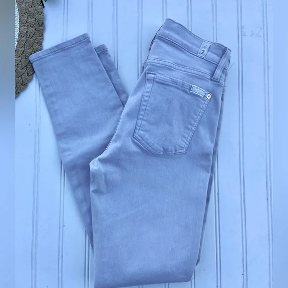 7FAMK Silver Grey Skinny Jeans