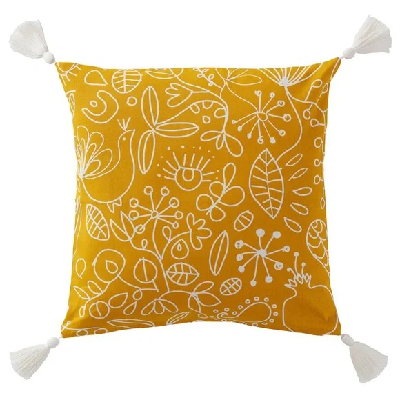 IKEA FINSLIPAD Design Akanksha Deo 20”x20” Yellow Print Pillow Cover