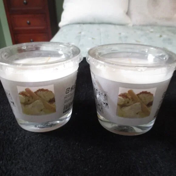 Lot of 2 IKEA Tindra Vanilla Scented Candles  Single Wick NEW