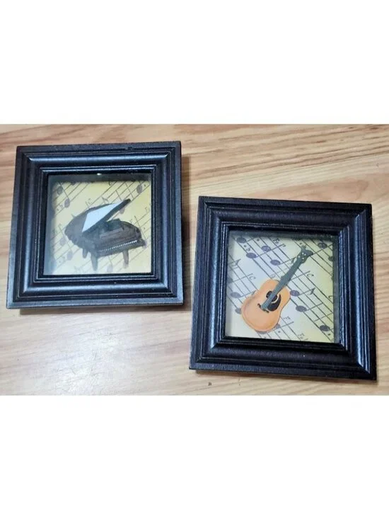Piano Guitar wooden wall Hanging Decor carved Wood Gallery Wall Music Room