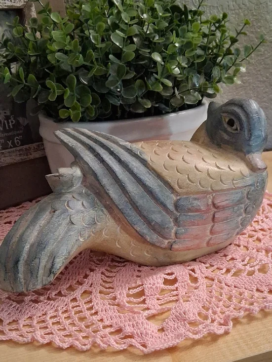 Wood Duck in Muted Blue and Cream