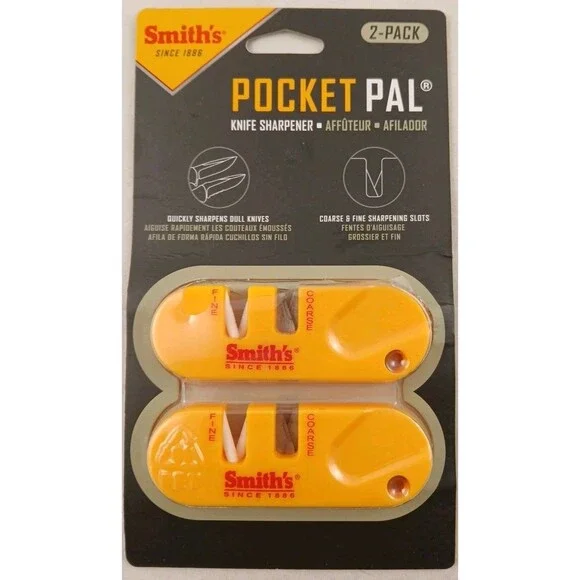 Smith’s 51459 Pocket Pal Knife Sharpener - 2-Pack - Orange