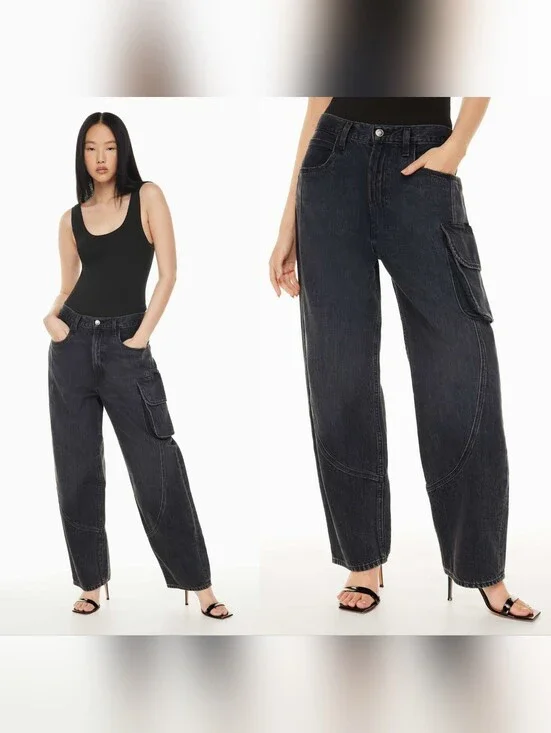 AGOLDE Cass Baggy Cargo Jean Black
