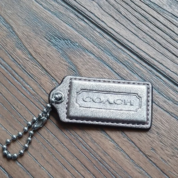 Coach Matallic Gold Color Keychain Tag