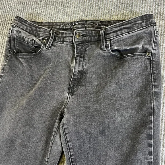 Mossimo Womens Skinny Jeans Gray Stretch Mid Rise 5-Pocket Power Stretch Size 14