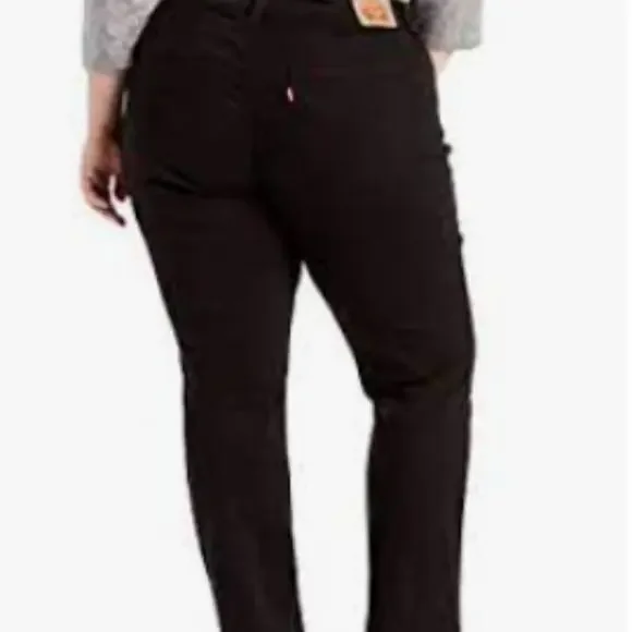 LEVI'S Black 414 Classic Straight Leg Jeans Size 22W