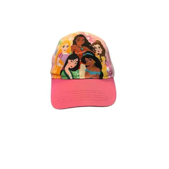 Disney Princess Youth Pink Adjustable Baseball Hat Cap Moana Belle Mulan Jasmine