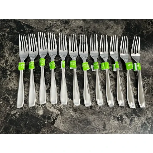 Hampton Forge Finesse Dinner Fork Stainless Steel Mirror Finished 12 Pieces
