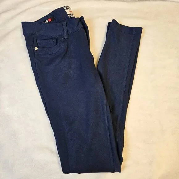 Hot Kiss Juniors Size 5 Slim Fit Stretch Denim Pants Navy Blue Casual Jeans