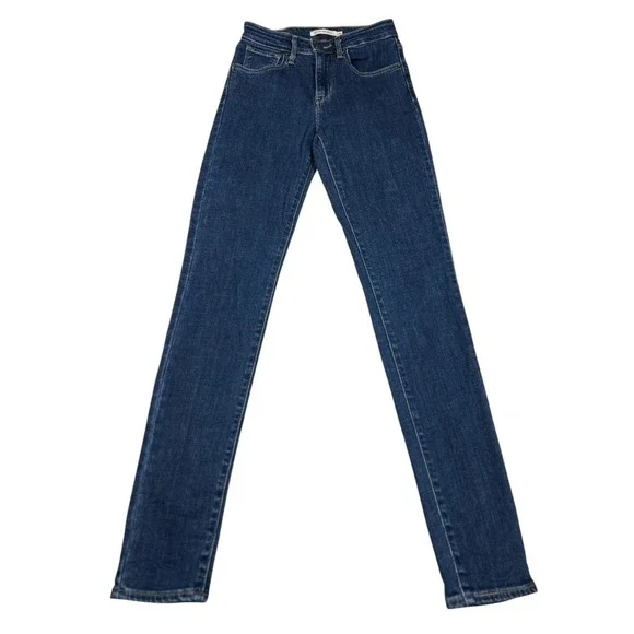 Levis 721 High Rise Skinny Jeans Womens 24 Dark Wash Stretch Denim‎