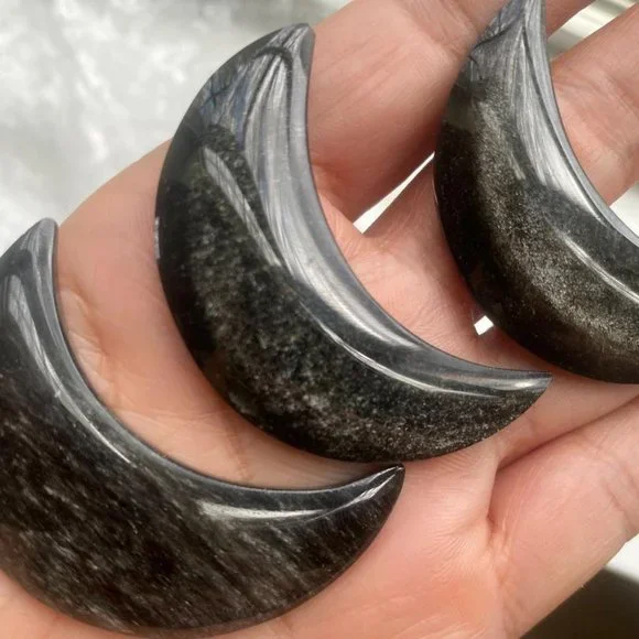 Silver Sheen Obsidian Moon Crystal